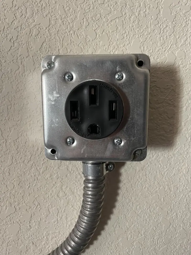 NEMA 14-50 outlet installed for Smart Home Electrical in Fairhope